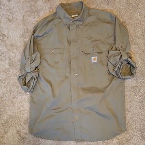 Carhartt Men's Green Casual Button-Down Shirt